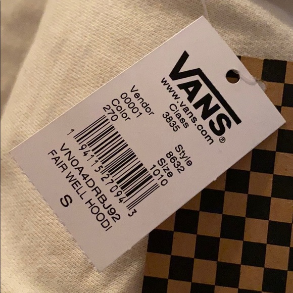VANS Fair Well Rainy Day Crop Hoodie Cream Women’s - Picture 7 of 8